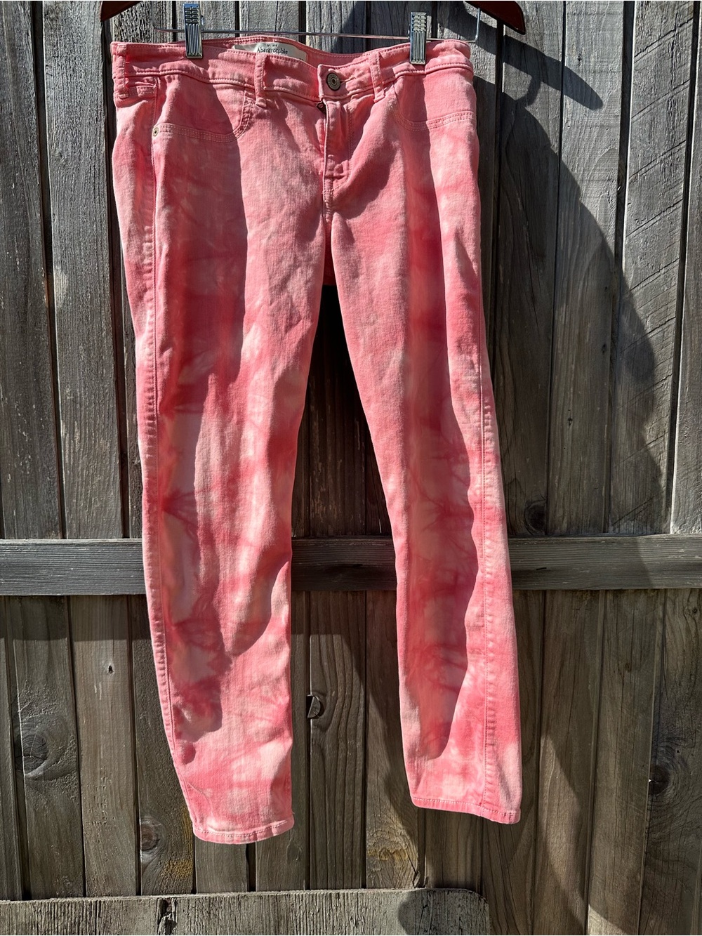 Abercrombie & Fitch Pink Tie-Dye Skinny Jeans